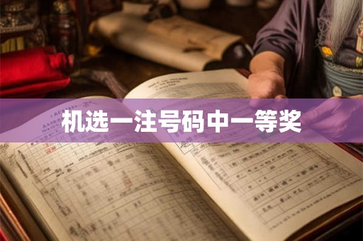 机选一注号码中一等奖 机选一注号码中一等奖