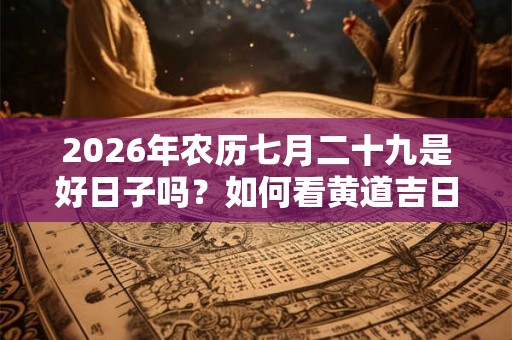 2026年农历七月二十九是好日子吗？如何看黄道吉日？