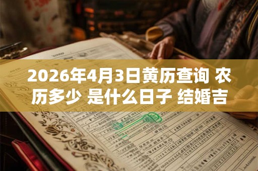 2026年4月3日黄历查询 农历多少 是什么日子 结婚吉时