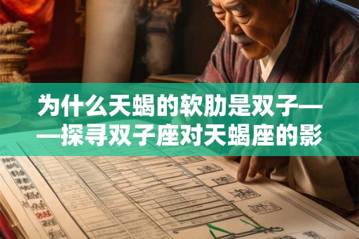 为什么天蝎的软肋是双子——探寻双子座对天蝎座的影响