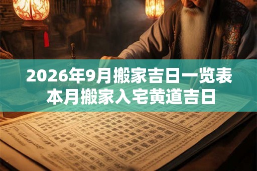 2026年9月搬家吉日一览表 本月搬家入宅黄道吉日 2026年9月搬家吉日一览表 本月搬家入宅黄道吉日