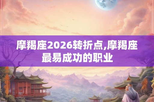 摩羯座2026转折点,摩羯座最易成功的职业