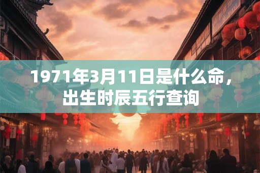 1971年3月11日是什么命，出生时辰五行查询