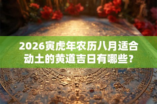 2026寅虎年农历八月适合动土的黄道吉日有哪些？