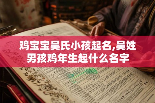鸡宝宝吴氏小孩起名,吴姓男孩鸡年生起什么名字