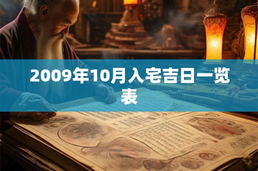 2009年10月入宅吉日一览表