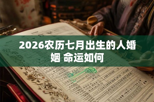 2026农历七月出生的人婚姻 命运如何