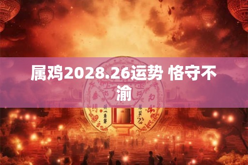 属鸡2028.26运势 恪守不渝 属鸡2028.26运势 恪守不渝