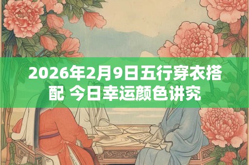 2026年2月9日五行穿衣搭配 今日幸运颜色讲究