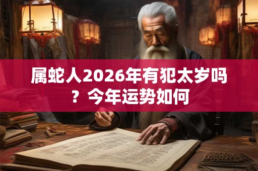 属蛇人2026年有犯太岁吗?今年运势如何 属蛇人2026年有犯太岁吗?今年运势如何