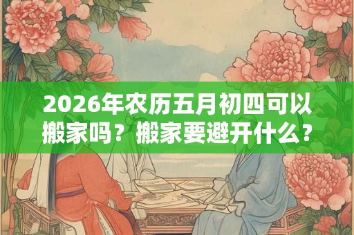 2026年农历五月初四可以搬家吗？搬家要避开什么？
