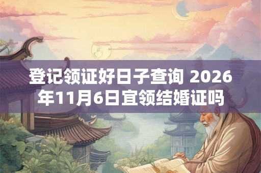 登记领证好日子查询 2026年11月6日宜领结婚证吗