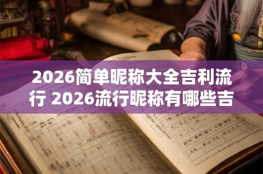 2026简单昵称大全吉利流行 2026流行昵称有哪些吉利