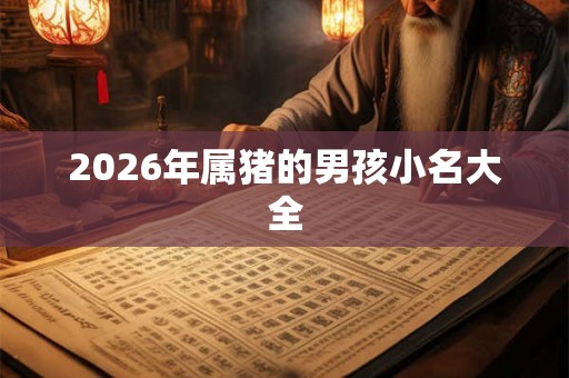 2026年属猪的男孩小名大全
