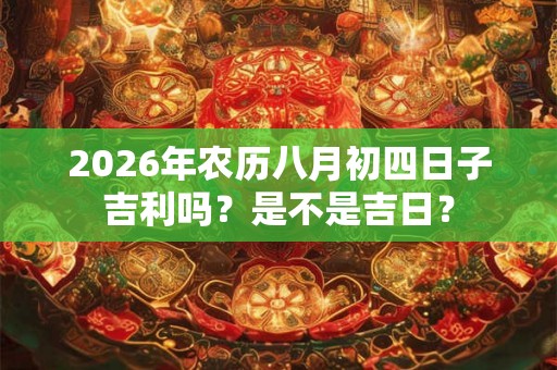 2026年农历八月初四日子吉利吗?是不是吉日? 2026年农历八月初四日子吉利吗?是不是吉日?