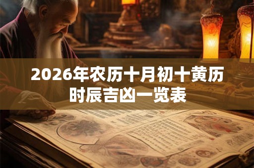 2026年农历十月初十黄历时辰吉凶一览表