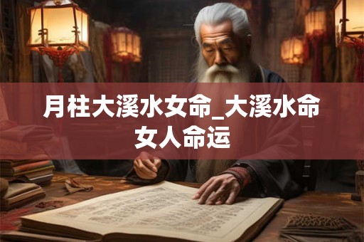 月柱大溪水女命_大溪水命女人命运