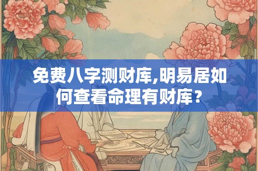 免费八字测财库,明易居如何查看命理有财库？