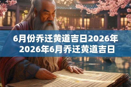 6月份乔迁黄道吉日2026年 2026年6月乔迁黄道吉日为何
