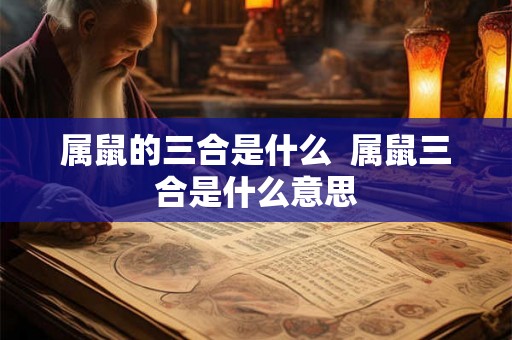 属鼠的三合是什么  属鼠三合是什么意思