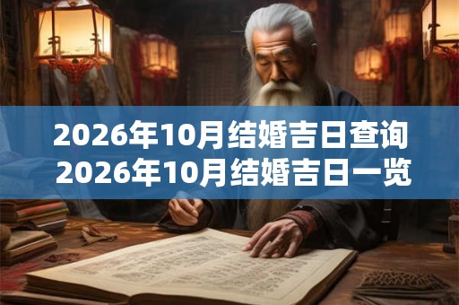 2026年10月结婚吉日查询 2026年10月结婚吉日一览表 2026年10月结婚吉日查询 2026年10月结婚吉日一览表
