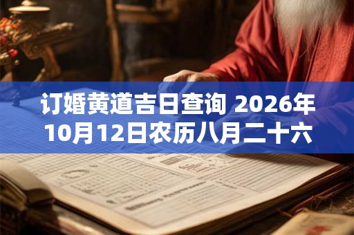 订婚黄道吉日查询 2026年10月12日农历八月二十六订婚好吗