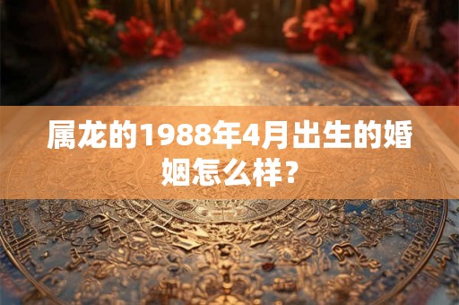 属龙的1988年4月出生的婚姻怎么样？
