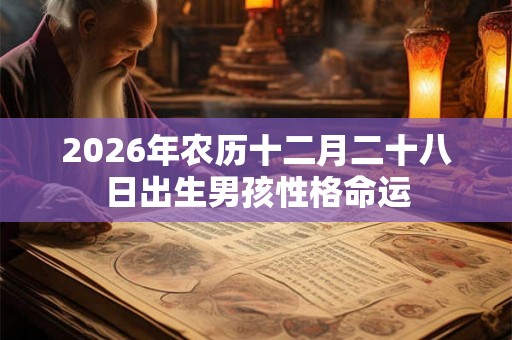 2026年农历十二月二十八日出生男孩性格命运