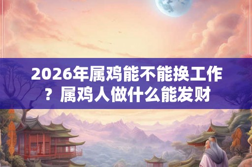2026年属鸡能不能换工作？属鸡人做什么能发财