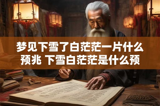 梦见下雪了白茫茫一片什么预兆 下雪白茫茫是什么预兆