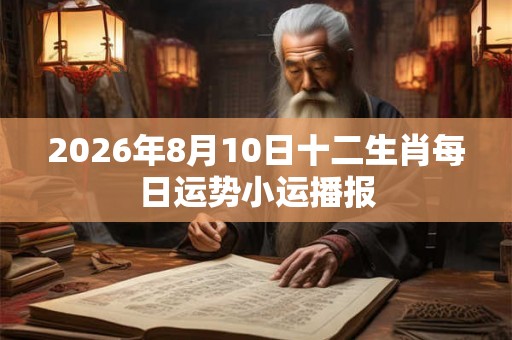 2026年8月10日十二生肖每日运势小运播报