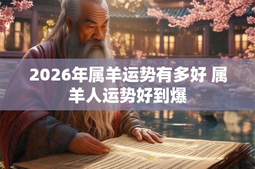 2026年属羊运势有多好 属羊人运势好到爆