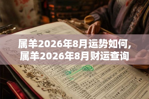 属羊2026年8月运势如何,属羊2026年8月财运查询