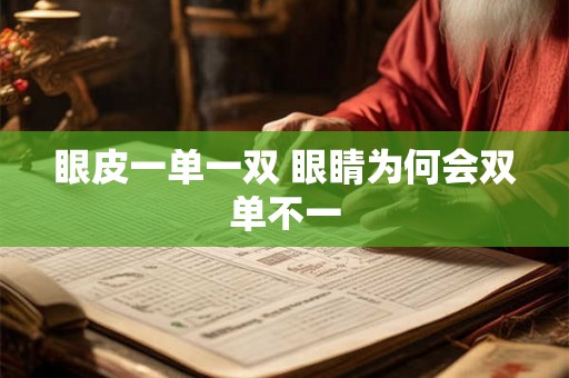 眼皮一单一双 眼睛为何会双单不一