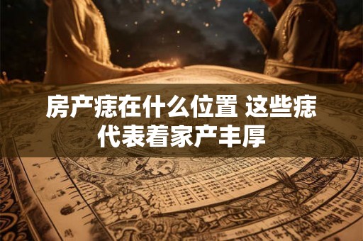 房产痣在什么位置 这些痣代表着家产丰厚