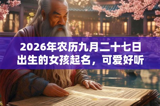 2026年农历九月二十七日出生的女孩起名，可爱好听的好名字推荐