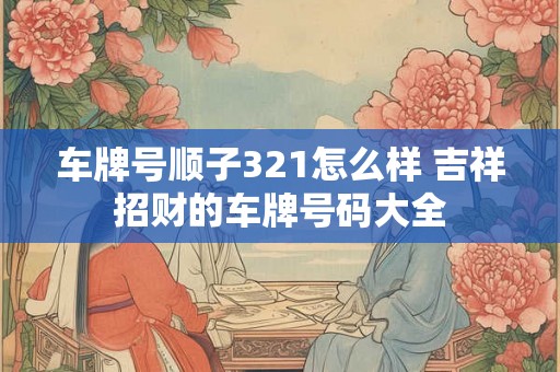 车牌号顺子321怎么样 吉祥招财的车牌号码大全