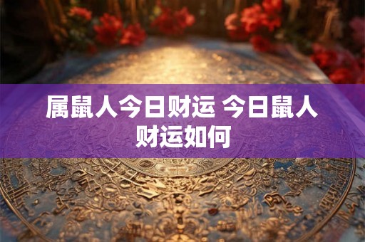 属鼠人今日财运 今日鼠人财运如何