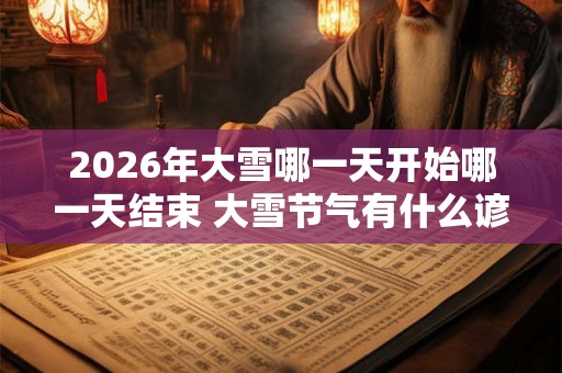 2026年大雪哪一天开始哪一天结束 大雪节气有什么谚语 2026年大雪哪一天开始哪一天结束 大雪节气有什么谚语