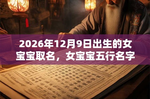 2026年12月9日出生的女宝宝取名,女宝宝五行名字起名 2026年12月9日出生的女宝宝取名,女宝宝五行名字起名