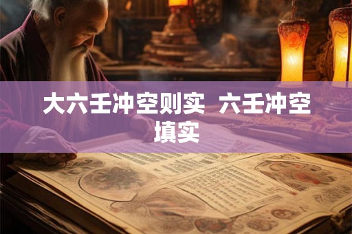 大六壬冲空则实  六壬冲空填实
