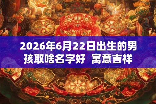 2026年6月22日出生的男孩取啥名字好  寓意吉祥