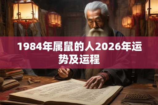 1984年属鼠的人2026年运势及运程 1984年属鼠的人2026年运势及运程