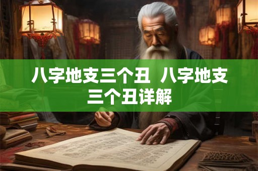 八字地支三个丑 八字地支三个丑详解 八字地支三个丑 八字地支三个丑详解