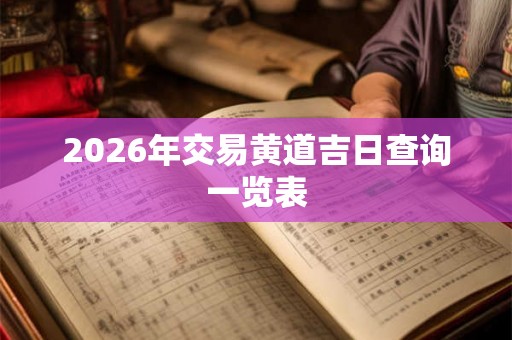 2026年交易黄道吉日查询一览表