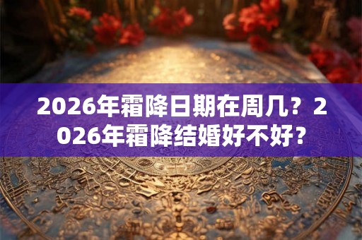 2026年霜降日期在周几？2026年霜降结婚好不好？