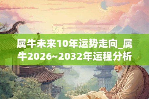 属牛未来10年运势走向_属牛2026~2032年运程分析