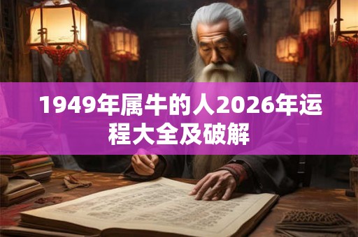 1949年属牛的人2026年运程大全及破解