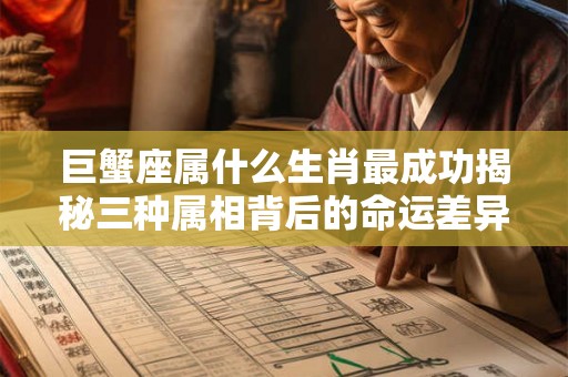 巨蟹座属什么生肖最成功揭秘三种属相背后的命运差异
