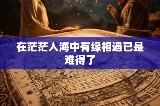 在茫茫人海中有缘相遇已是难得了
